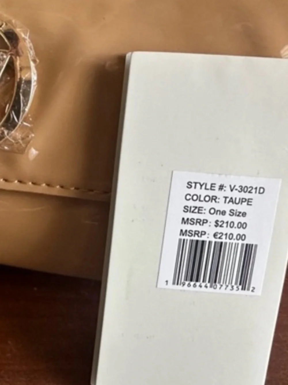 Valentino Orlandi NWT Beige Taupe Patent Leather Chain Clutch Crossbody Bag
